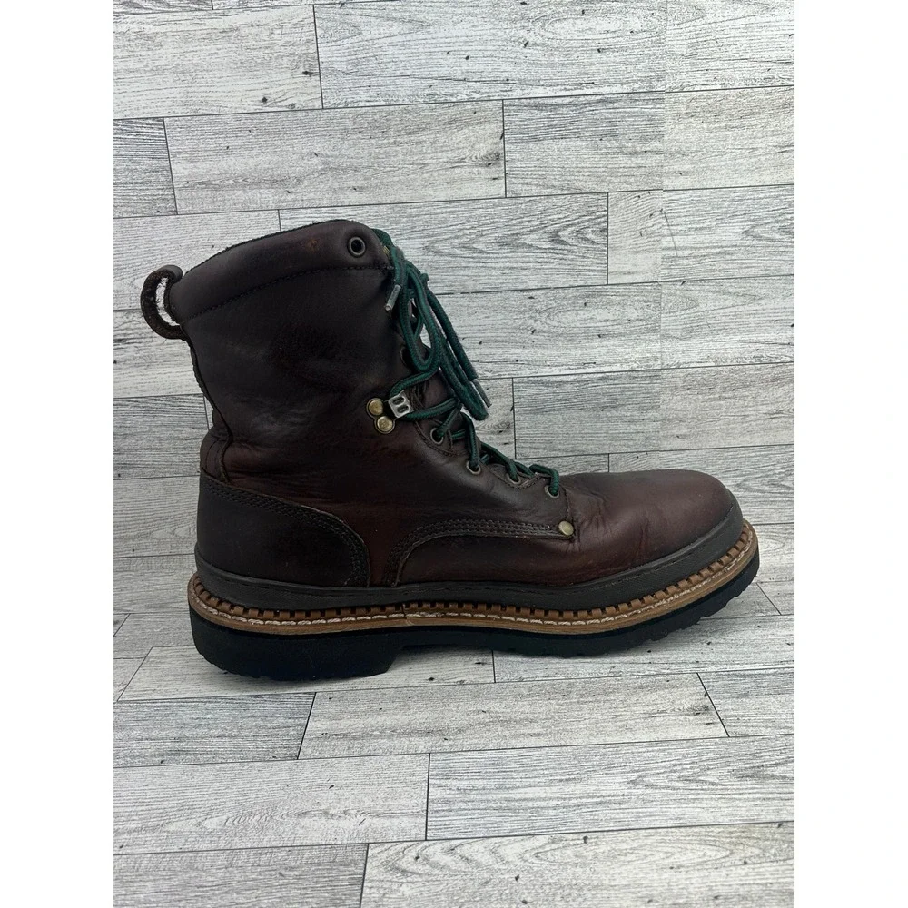 Georgia Boot Georgia Giant G8274 Men Sz 13W Brown Leather 8 Inch Work Boots‎